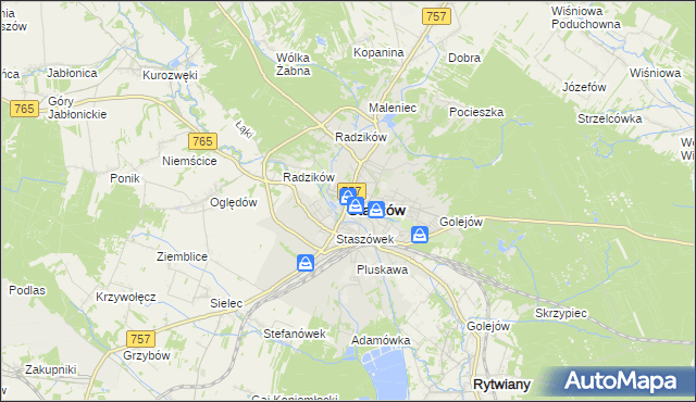 mapa Staszów, Staszów na mapie Targeo