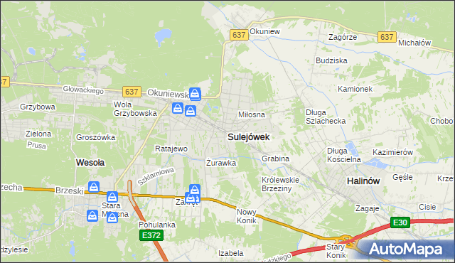 mapa Sulejówek, Sulejówek na mapie Targeo