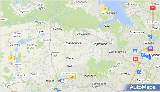 mapa Szczerbice, Szczerbice na mapie Targeo