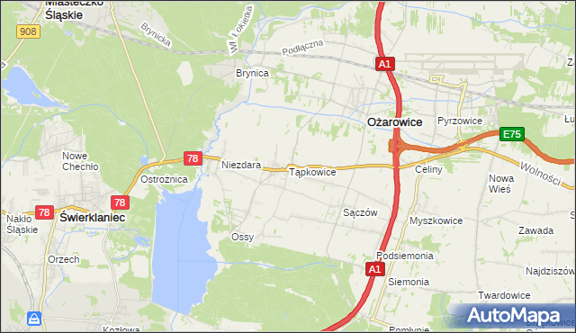 mapa Tąpkowice, Tąpkowice na mapie Targeo