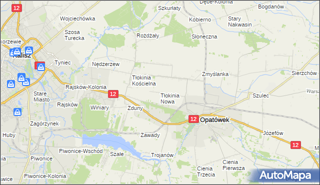mapa Tłokinia Nowa, Tłokinia Nowa na mapie Targeo