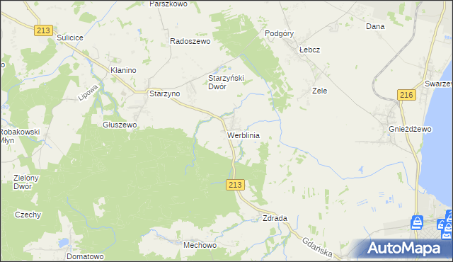 mapa Werblinia, Werblinia na mapie Targeo