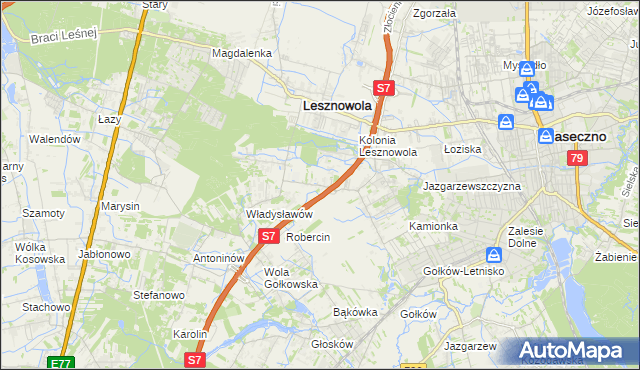 mapa Wilcza Góra gmina Lesznowola, Wilcza Góra gmina Lesznowola na mapie Targeo