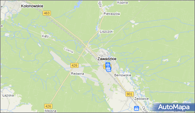 mapa Zawadzkie, Zawadzkie na mapie Targeo