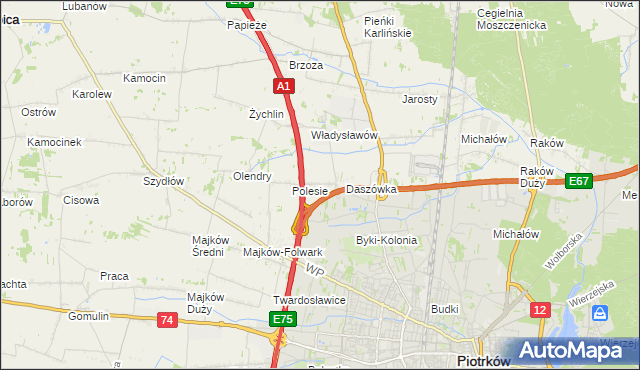 mapa Bąkowiec gmina Grabica, Bąkowiec gmina Grabica na mapie Targeo