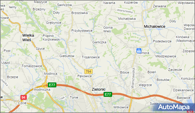 mapa Garlica Murowana, Garlica Murowana na mapie Targeo