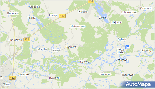 mapa Grodzewo, Grodzewo na mapie Targeo