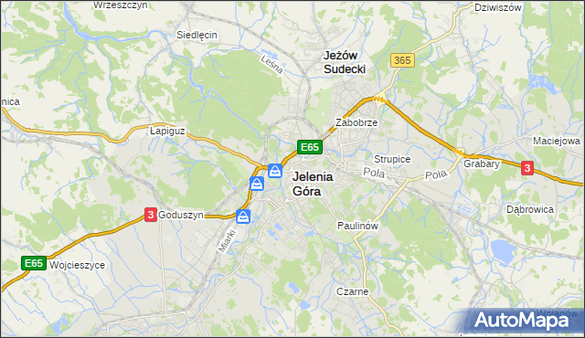mapa Jelenia Góra, Jelenia Góra na mapie Targeo