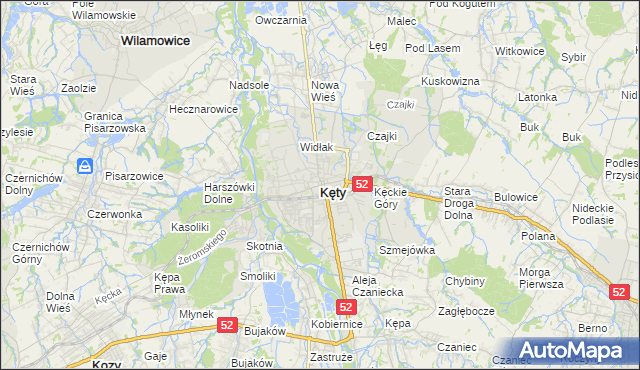 mapa Kęty, Kęty na mapie Targeo