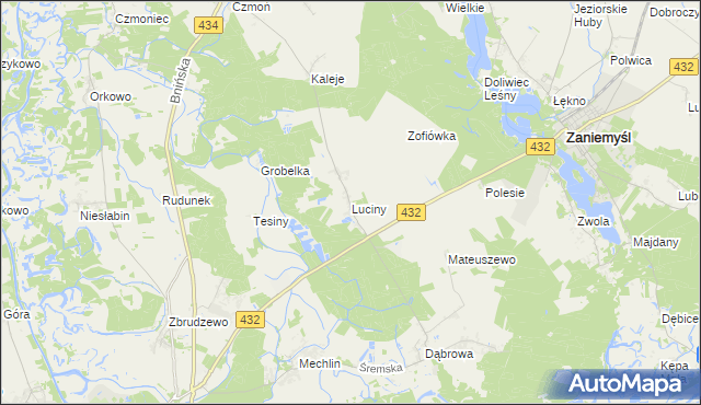 mapa Luciny, Luciny na mapie Targeo