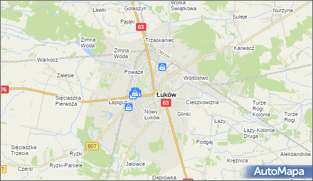 mapa Łuków, Łuków na mapie Targeo