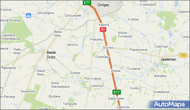 mapa Oczesały, Oczesały na mapie Targeo