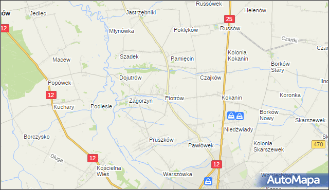 mapa Piotrów gmina Blizanów, Piotrów gmina Blizanów na mapie Targeo