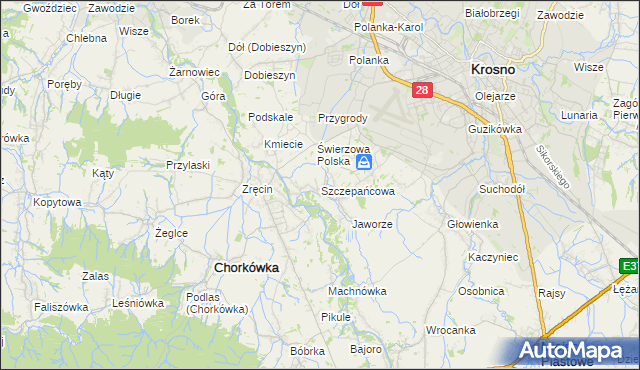 mapa Szczepańcowa, Szczepańcowa na mapie Targeo