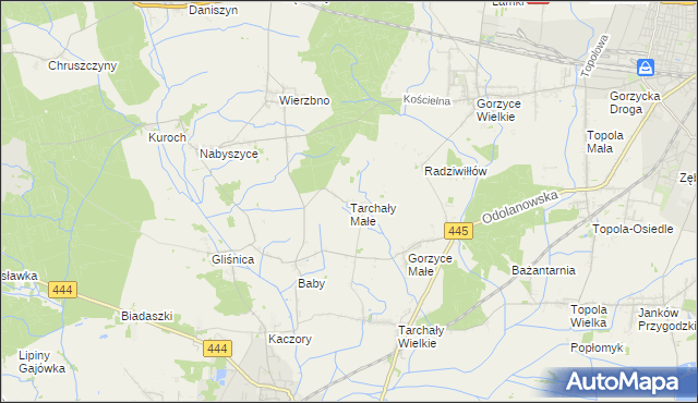 mapa Tarchały Małe, Tarchały Małe na mapie Targeo