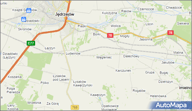 mapa Węgleniec, Węgleniec na mapie Targeo