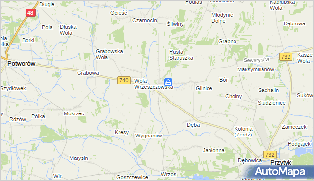 mapa Wrzeszczów, Wrzeszczów na mapie Targeo