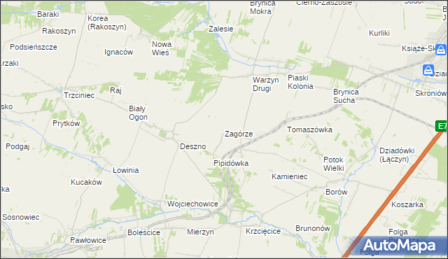 mapa Zagórze gmina Nagłowice, Zagórze gmina Nagłowice na mapie Targeo