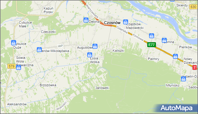 mapa Adamówek gmina Czosnów, Adamówek gmina Czosnów na mapie Targeo
