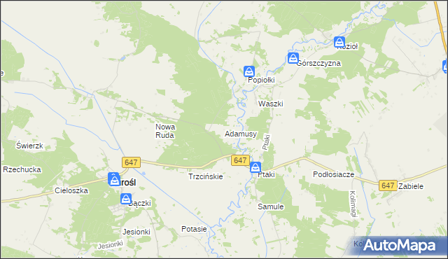 mapa Adamusy, Adamusy na mapie Targeo