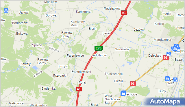 mapa Adolfinów, Adolfinów na mapie Targeo