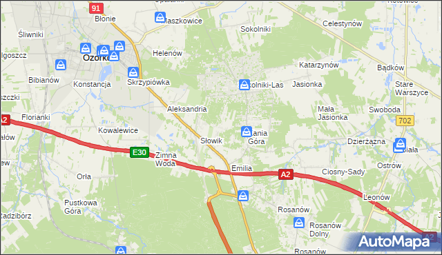 mapa Adolfów gmina Zgierz, Adolfów gmina Zgierz na mapie Targeo