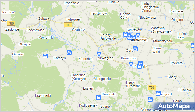 mapa Akwizgran, Akwizgran na mapie Targeo