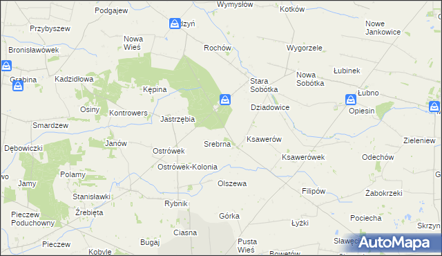 mapa Aleksandrówek gmina Grabów, Aleksandrówek gmina Grabów na mapie Targeo