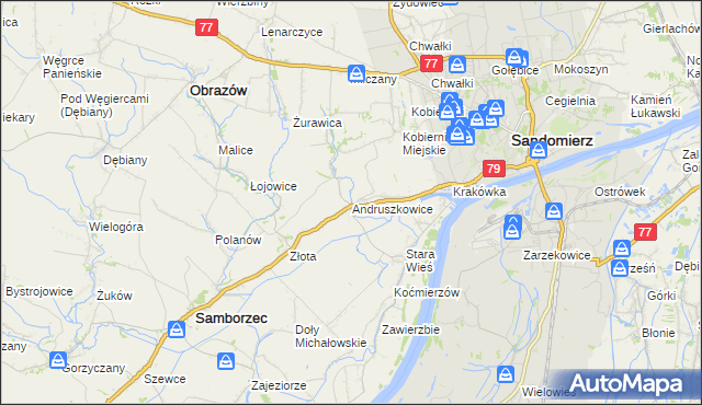 mapa Andruszkowice, Andruszkowice na mapie Targeo