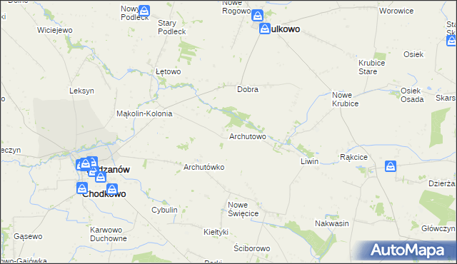 mapa Archutowo, Archutowo na mapie Targeo