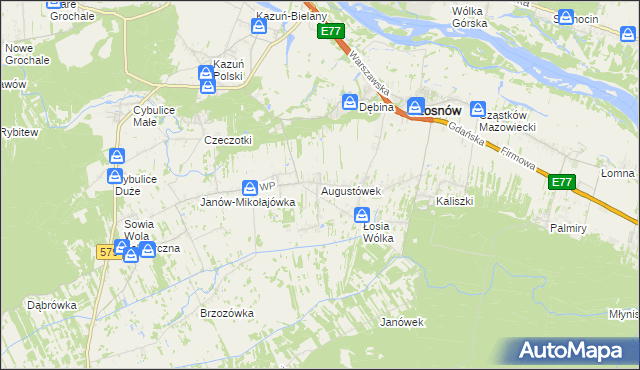 mapa Augustówek, Augustówek na mapie Targeo