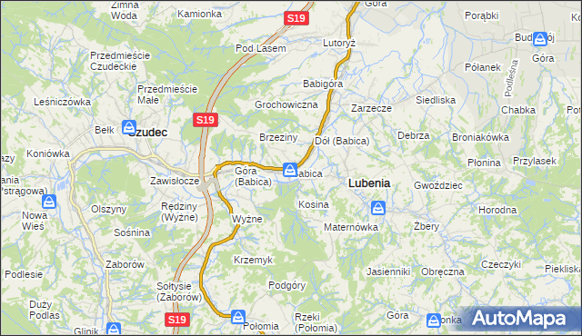 mapa Babica gmina Czudec, Babica gmina Czudec na mapie Targeo
