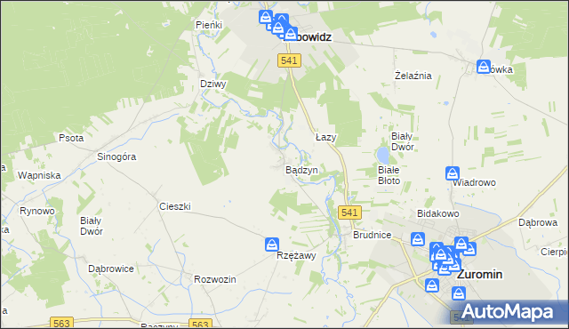 mapa Bądzyn, Bądzyn na mapie Targeo