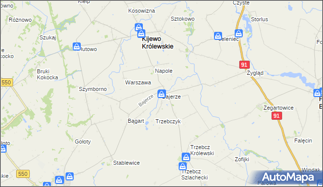 mapa Bajerze, Bajerze na mapie Targeo