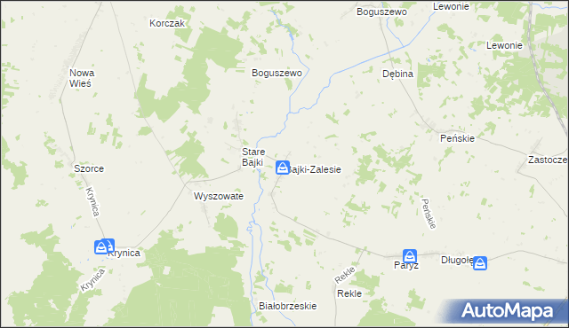 mapa Bajki-Zalesie, Bajki-Zalesie na mapie Targeo