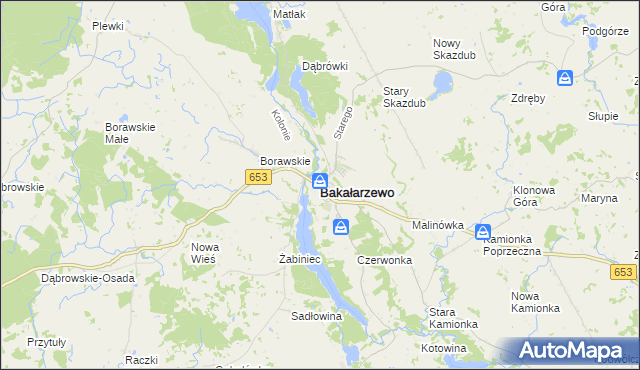 mapa Bakałarzewo, Bakałarzewo na mapie Targeo