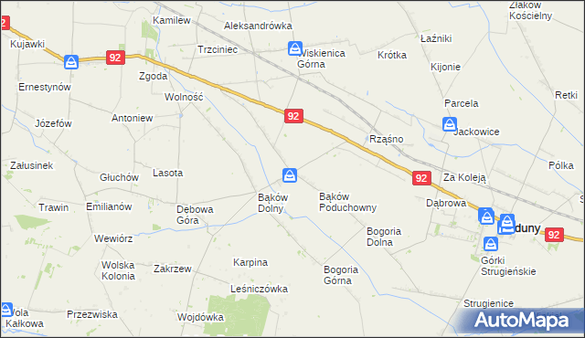 mapa Bąków Górny, Bąków Górny na mapie Targeo