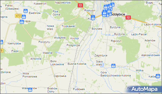 mapa Bałdrzychów, Bałdrzychów na mapie Targeo