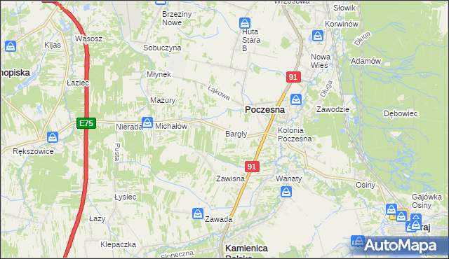 mapa Bargły, Bargły na mapie Targeo