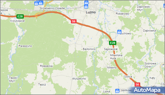 mapa Barłomino, Barłomino na mapie Targeo