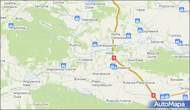 mapa Bazów, Bazów na mapie Targeo