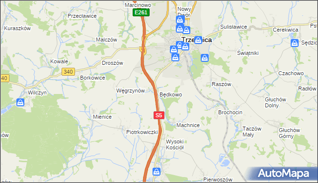 mapa Będkowo, Będkowo na mapie Targeo