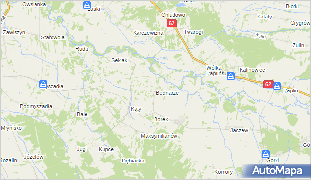 mapa Bednarze gmina Korytnica, Bednarze gmina Korytnica na mapie Targeo
