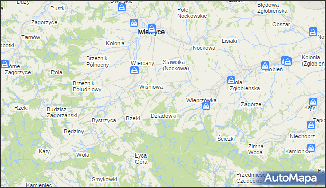 mapa Będzienica, Będzienica na mapie Targeo