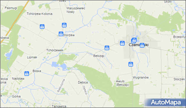 mapa Bełcząc gmina Czemierniki, Bełcząc gmina Czemierniki na mapie Targeo
