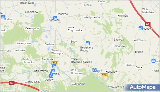mapa Besiekierz Rudny, Besiekierz Rudny na mapie Targeo