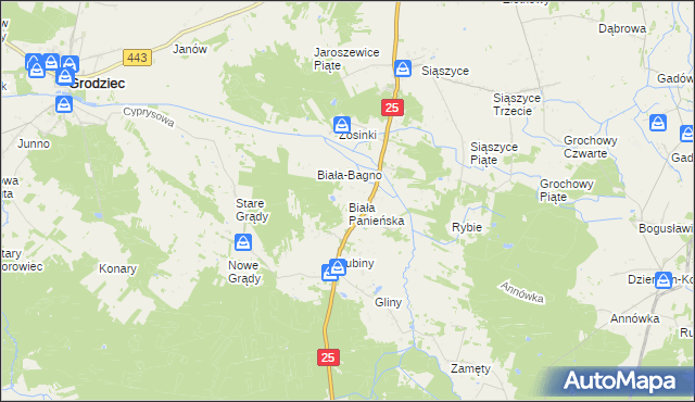 mapa Biała Panieńska, Biała Panieńska na mapie Targeo