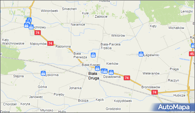 mapa Biała-Parcela, Biała-Parcela na mapie Targeo