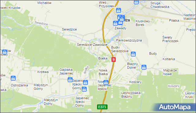 mapa Białka gmina Iłża, Białka gmina Iłża na mapie Targeo