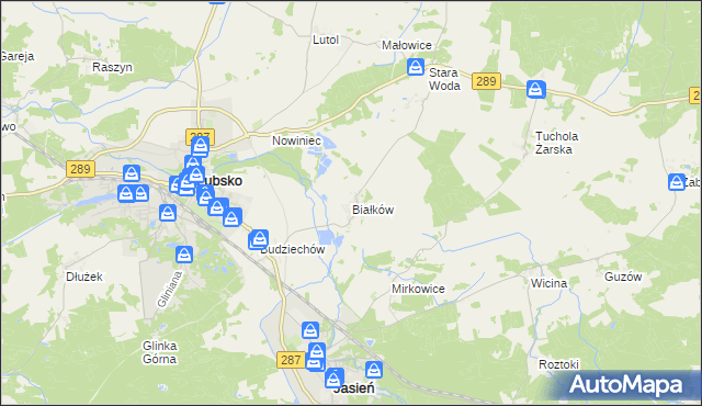 mapa Białków gmina Lubsko, Białków gmina Lubsko na mapie Targeo